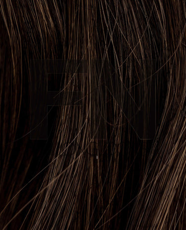 Luxury real human remy hair extensions with sleek, natural texture and rich brown tones.