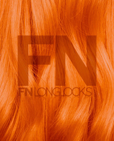 Vibrant orange human hair extensions, smooth and silky texture for luxury styling