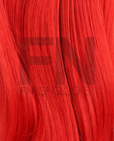 Vibrant red human hair extensions, smooth and sleek for luxury styling