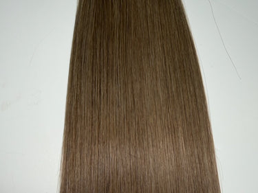 Smooth brown human hair extension weft for salon use, premium Remy quality