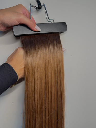 Rooted Dark Brown to Medium Brown Hair Extensions (#2/#6 Balayage) | Fnlonglocks